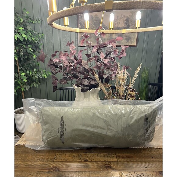 14"x36" Trellis Pattern Lumbar Bed Pillow Sage Green - Hearth & Hand NEW - Picture 5 of 5